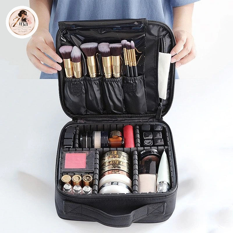 Vanity de maquillage avec miroir LED - rangement organisé