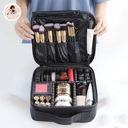 Vanity de maquillage avec miroir LED - rangement organisé